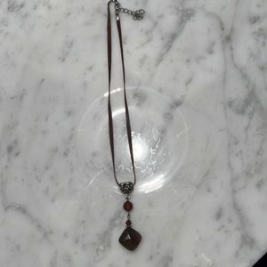 Brown Gem/Slim Leather Choker